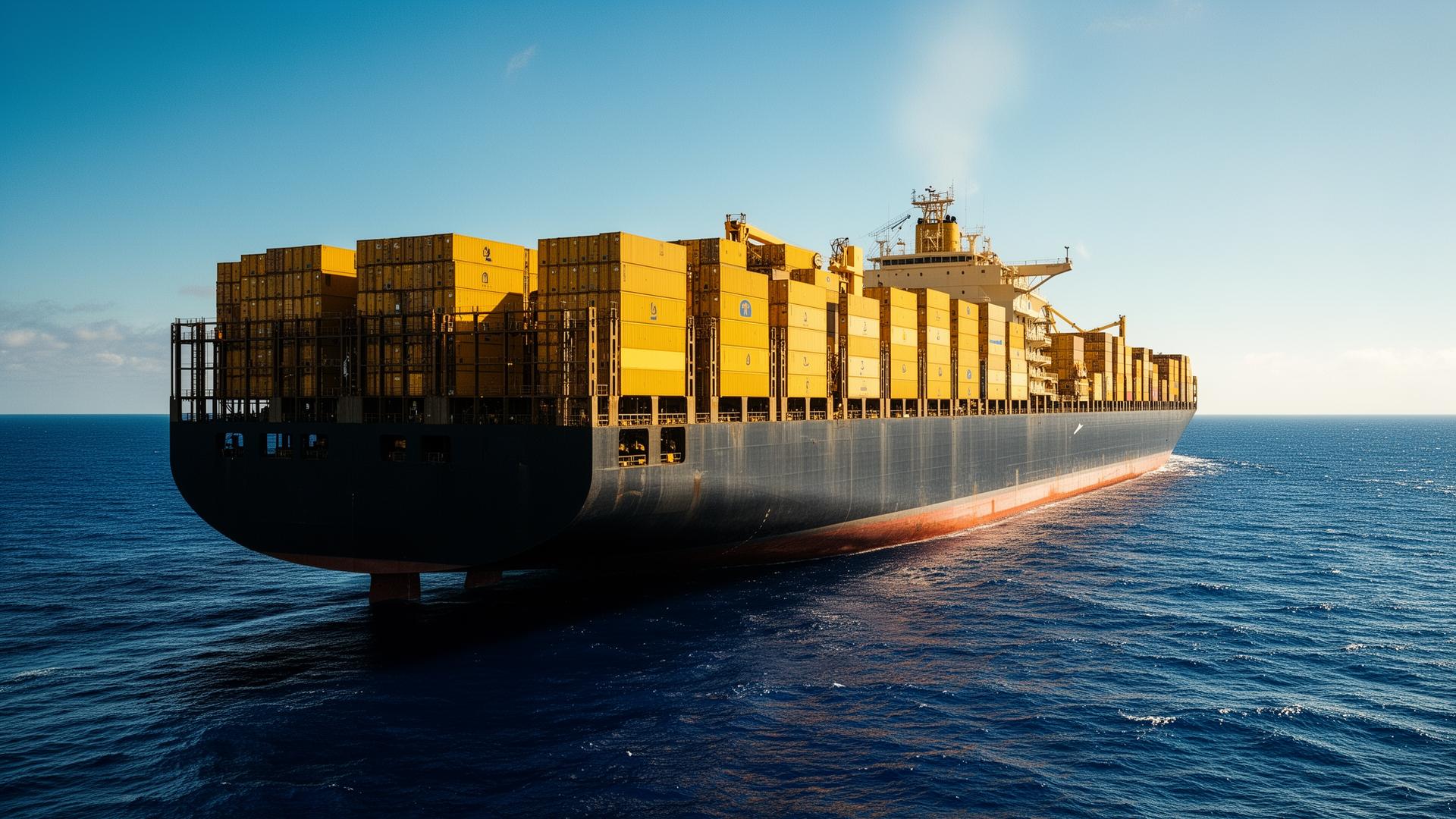 Container ship at sea